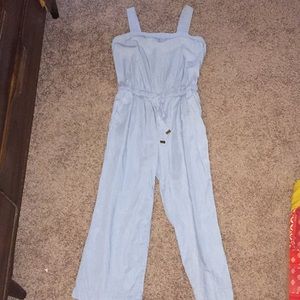 Loft Chambray Apron Jumpsuit